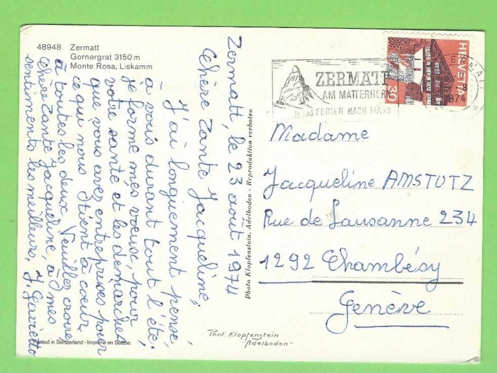 Cartes postales: Gornergrat, Monte Rosa, Liskamm – D'occasion à Zürich par t24_de 1
