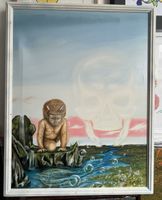 Oel Gemälde Am Fluss der Erkenntnis  signiert datiert