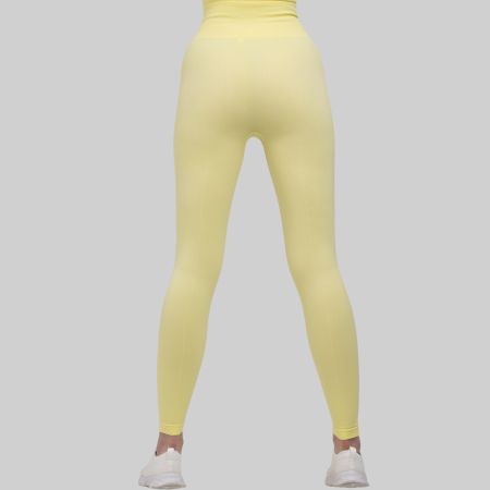 Leggings Damen Seamless HighWaist Fitness Pilates Gelb Gym M