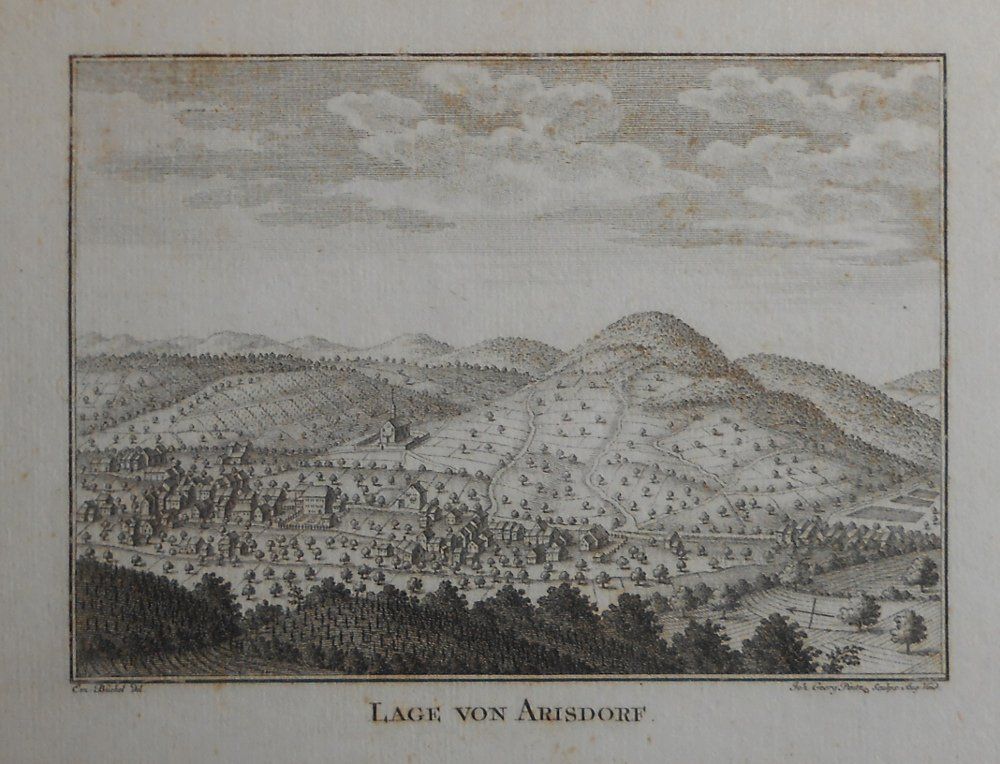 Stiche: Arisdorf.Kupferstich von ca 1750. – Gebraucht aus Basel von Domba 1