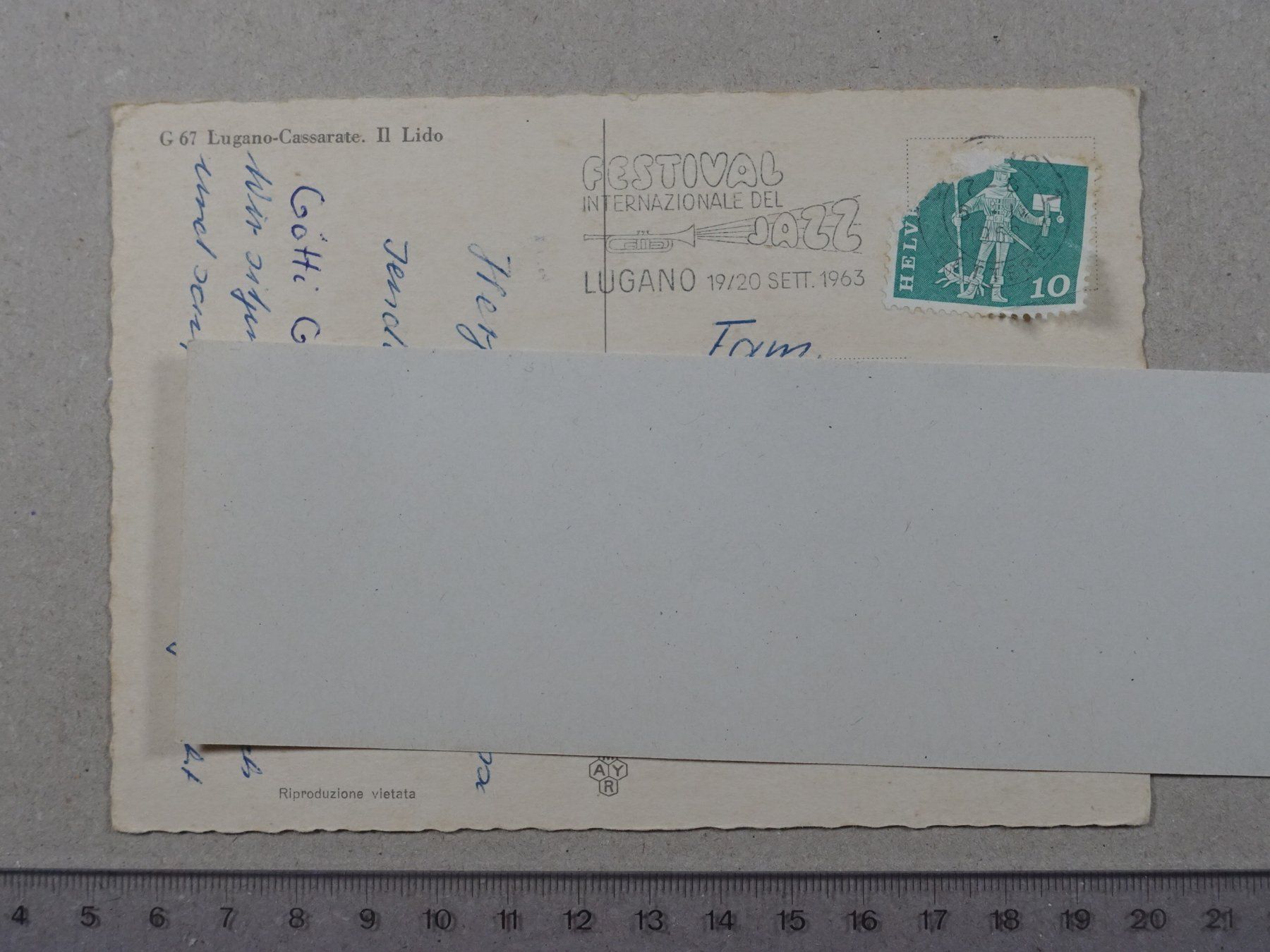 Ansichtskarten: Lugano Cassarate, Schiff, Boot, Segelboot, 1969 – Gebraucht aus Lenzburg von fh1 1