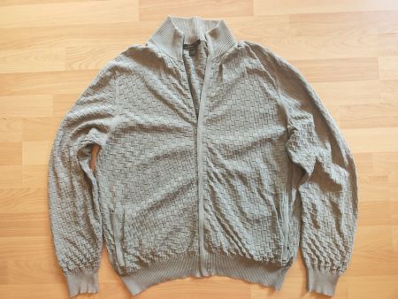 Louis Vuitton Damier Knit Zip Cardigan Herren Gr L GrauKhaki