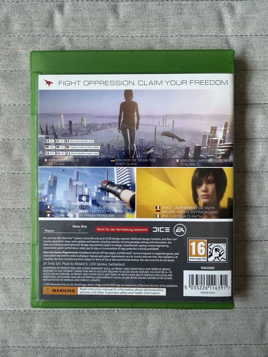 Microsoft Giochi: Mirror's Edge Catalyst für Xbox One – Usato da Thunstetten venduto da Virus_33 2