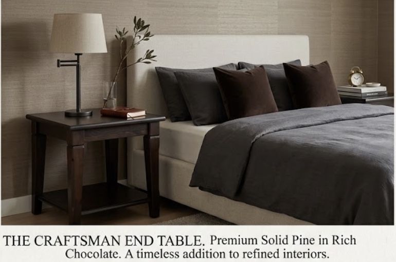 Tables de nuit: Solid Pine Dark Chocolate Table, Nightstand, New – Neuf avec emballage d'origine à Corsier GE par Karol_save_planet 2