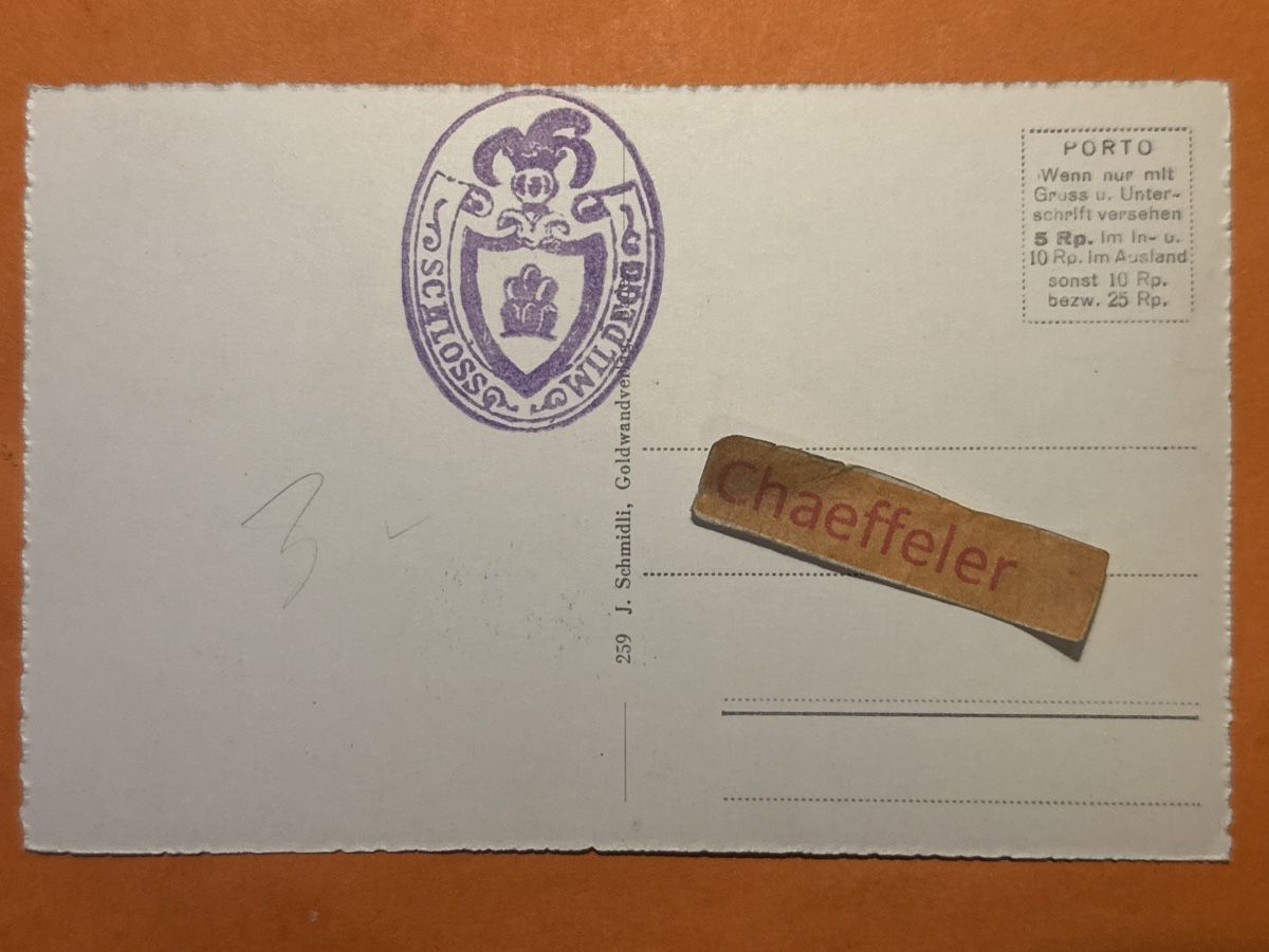 Cartes postales: Schloss Wildegg Postkarte, Bibliothek, alte Ansichtskarte – D'occasion à Zürich par Chaeffeler 1