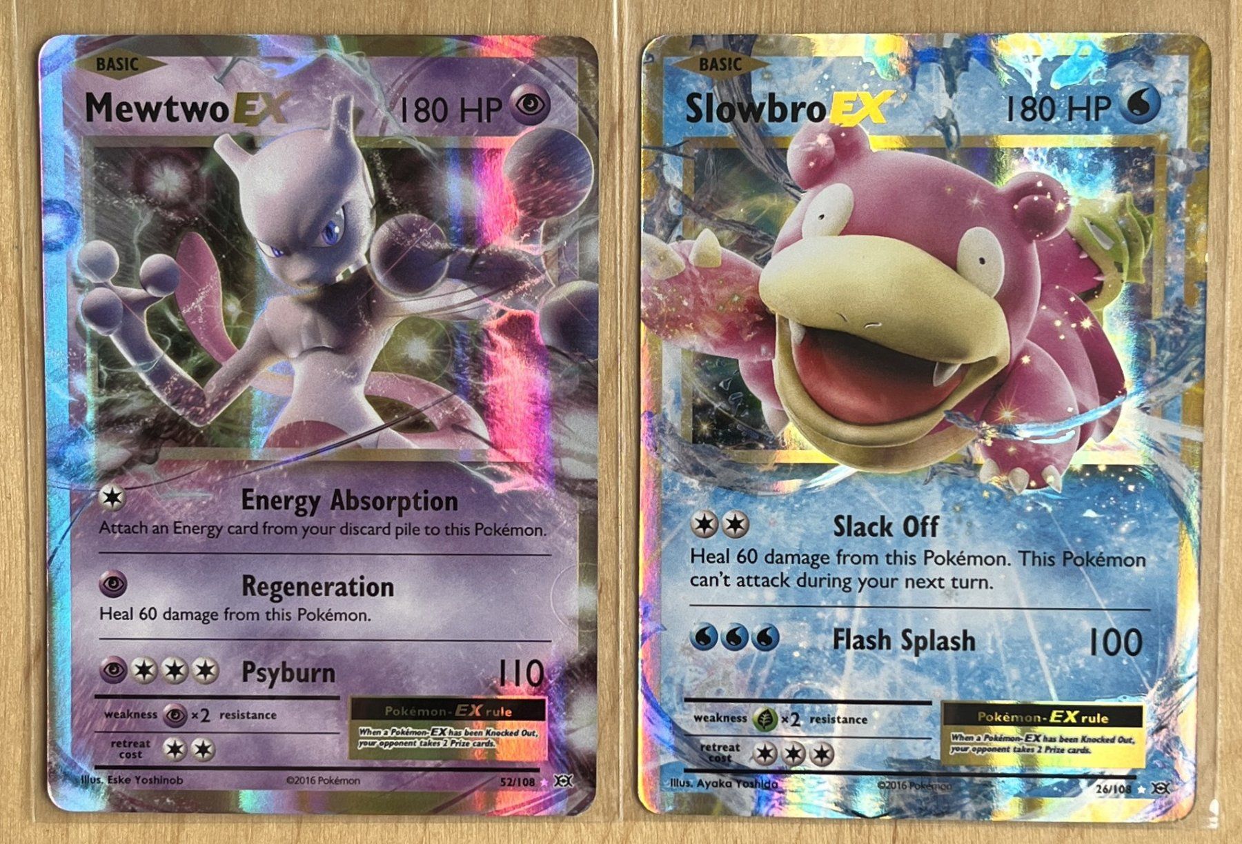 Pokémon Carte collezionabili: Mewtwo EX 52/108, Slowbro EX 26/108 – Nuovo (secondo la descrizione) da Dornach venduto da Deco89