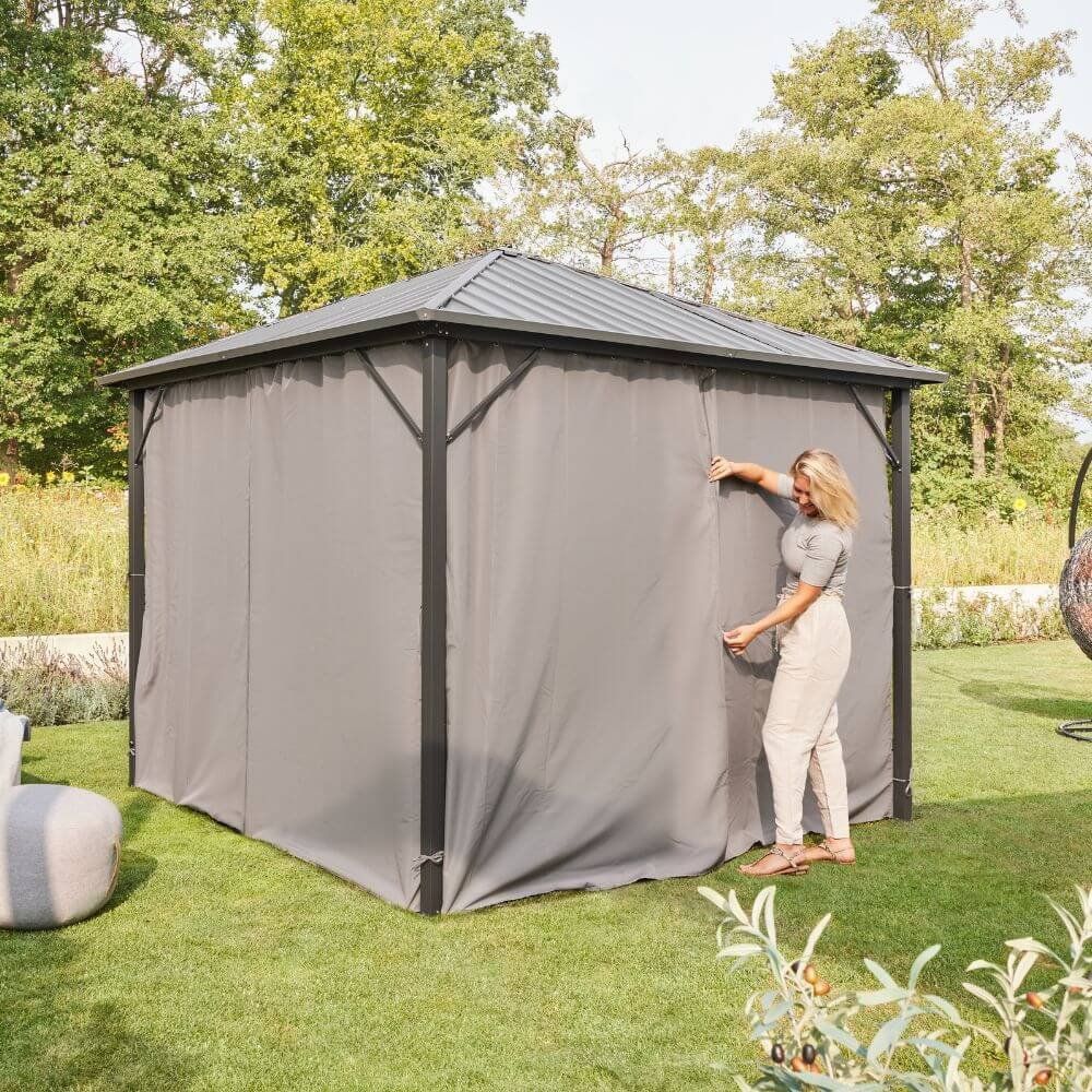 Vorhänge: 16952 - Pavillon FIX - Vorhänge Grau 3x3m Wasserdicht – Neu und originalverpackt aus Wallenwil von toesstal-vertrieb 2