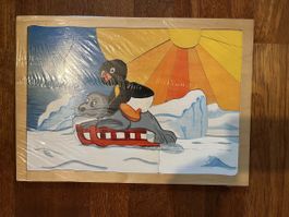 Holzpuzzle „Pingu“, handgemacht