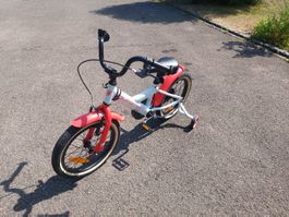 Kinderfahrrad California weiss/rot Stützräder 12 Zoll geb...