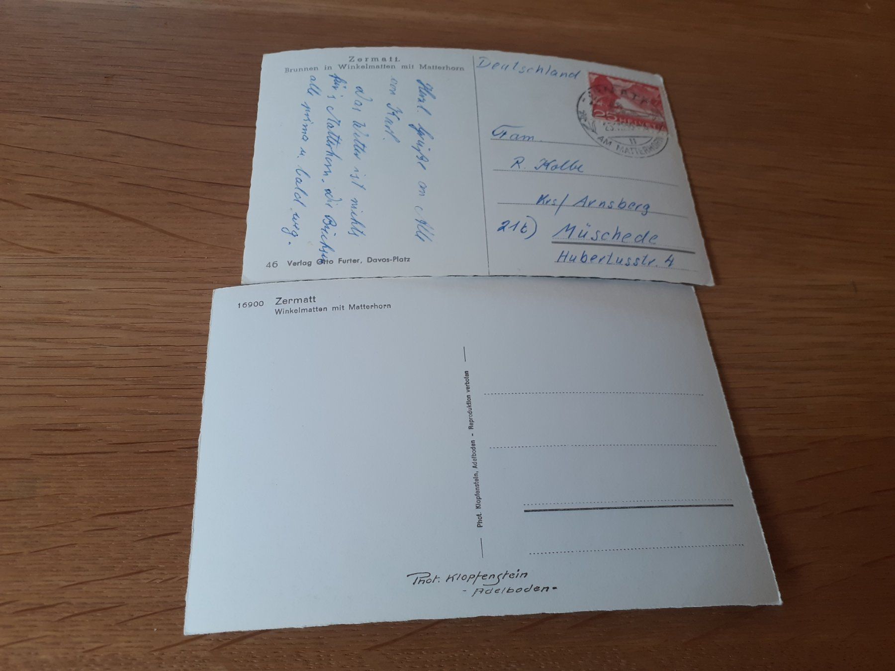 Cartoline postali: ZERMATT - WINKELMATTEN - 1956 – Usato da Winterthur venduto da Ornyx7 1