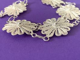 Trachtenarmband blume (silber 18cm)