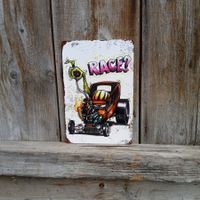Rat Fink Style Hot Rod Big Daddy Ed Roth Custom Blechschild