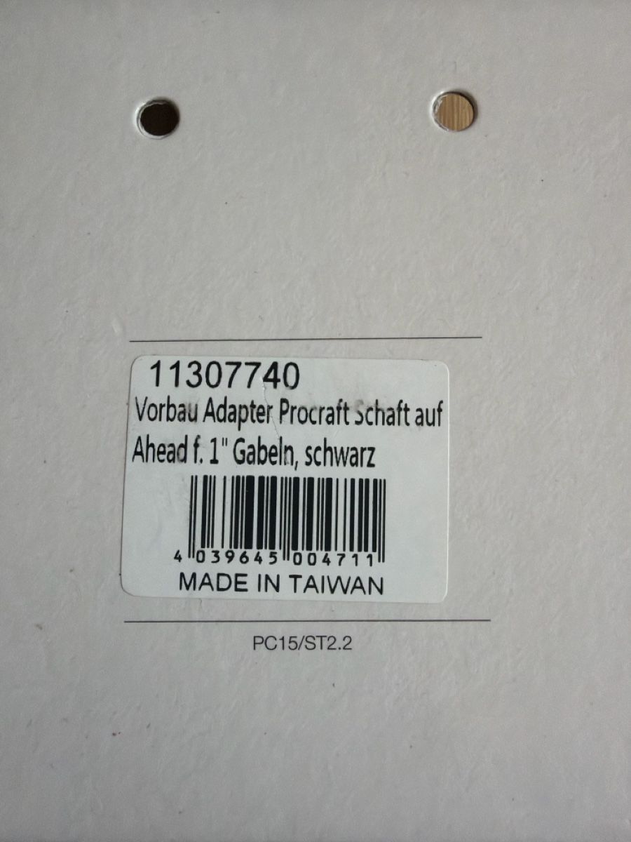 Ersatzteile: Vorbau Adapter Procraft auf Ahead – Neu und originalverpackt aus Küsnacht ZH von martin8700 1