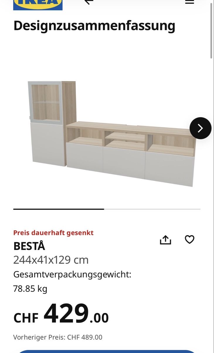 Ikea TV Möbel: Wohnwand IKEA BESTA  – Gebraucht aus Therwil von jsb 1