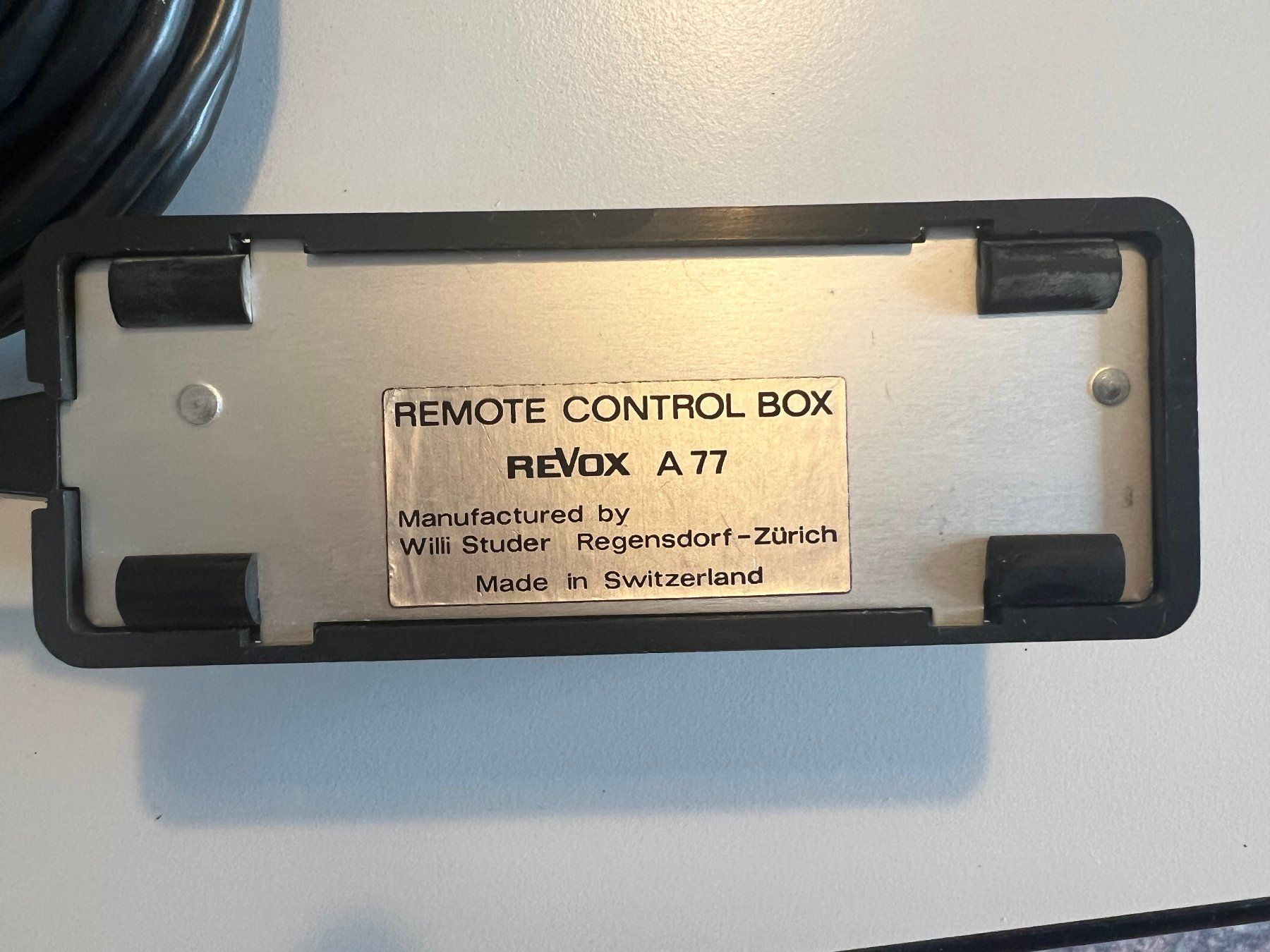 Revox Apparecchi a nastro: Revox A 77, Kabel Fernbedienung – Usato da Bazenheid venduto da Ruediloosli 2