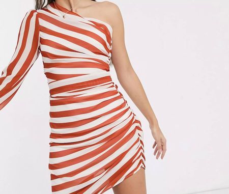 Kleid Gr 38 gestreift asymmetrisch