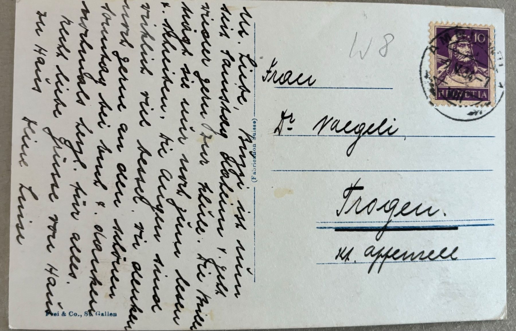 Ansichtskarten: Amriswil, 1934 – Gebraucht aus Frauenfeld von Merk52 1