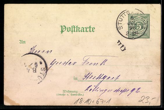 Cancelleria postale: Litho Stuttgart, Ausstellung 1896, Messe – Usato da Berlin venduto da bartko-reher 1