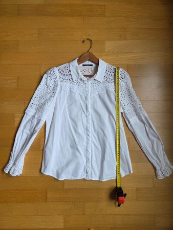 Bluse Spitzen, weiss, Baumwolle