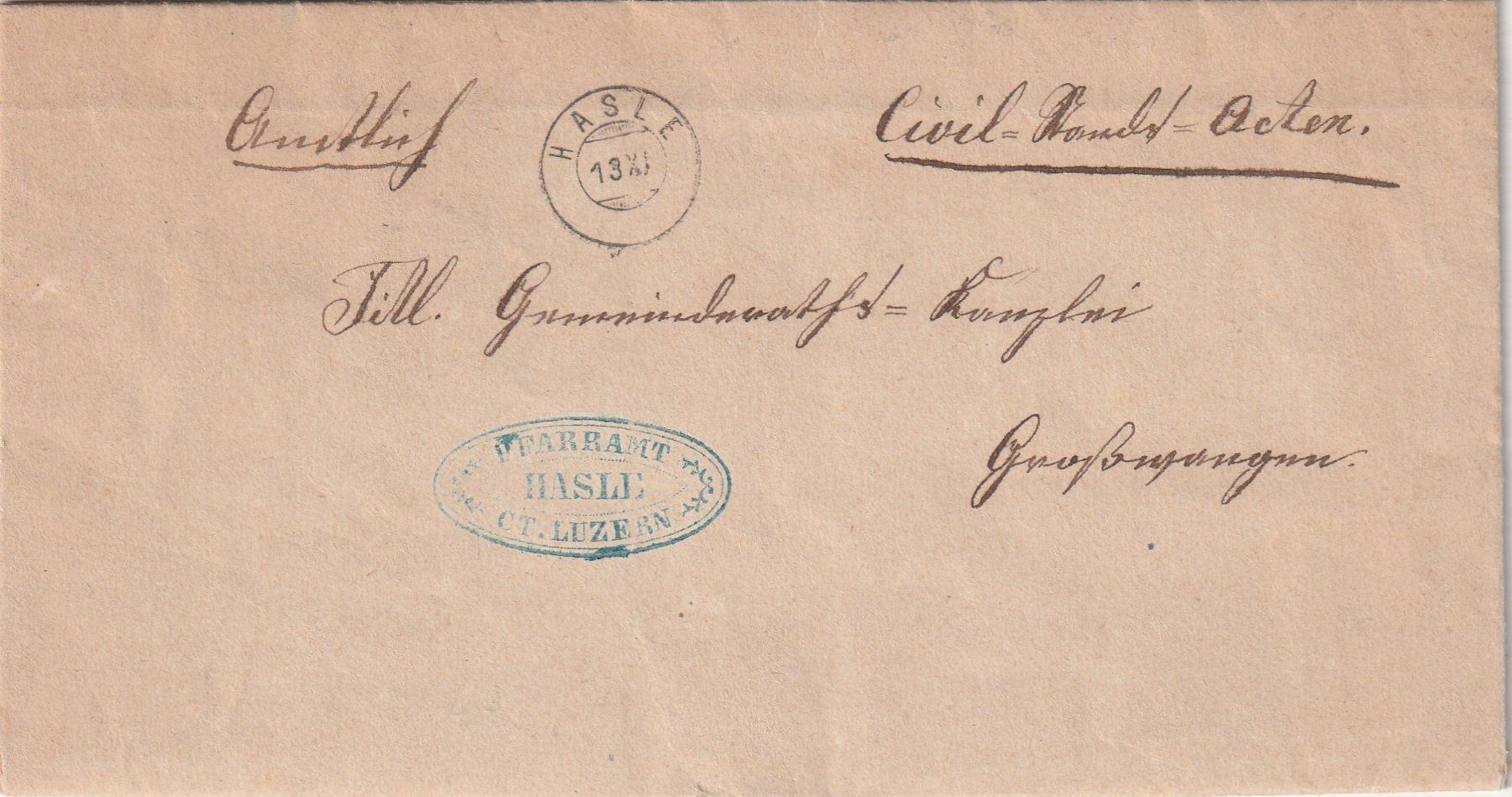 Tutti i francobolli: Zwergstempel Hasle auf Brief 1874 – Usato da Rorschacherberg venduto da fratovi2