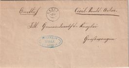 Zwergstempel Hasle auf Brief 1874