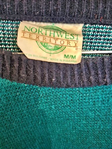 Maglioni & Felpe: Northwest Territory Petrol- & Marineblau Gemusterter – Usato da Zug venduto da vinokilo 4