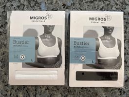 2 BH/Bustiers Migros Essentials Bio-Baumwolle Gr. L Neu
