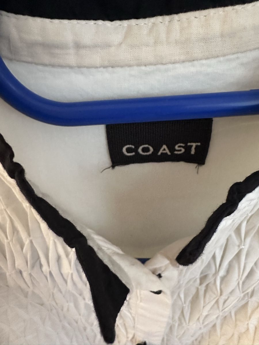 Camicette: Coast White Black Trim Textured Shirt – Usato da Binningen venduto da can_s2yh 4