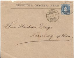 SBK 73E auf Brief Gebrüder Gerber Bern - Nienburg