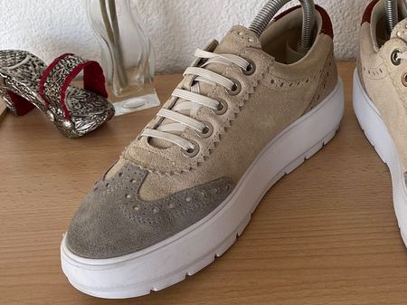 GEOX 39 Loafers Sneakers Leder Beige / NP 150CHF