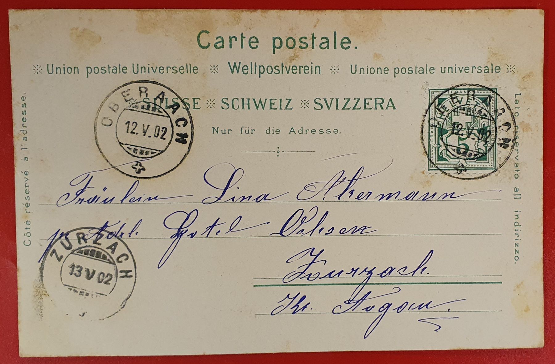 Cartoline postali: Gruss aus Amriswil 1902 – Usato da Kreuzlingen venduto da Rschweiz1 1