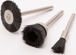 3teil. Nylonbürsten-Set Mini für Stabschleifer, Dremel usw.