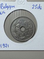 Belgique - 25 cents - 1921 en néerlandais 