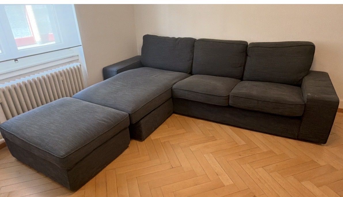 Sofas: Ecksofa grau mit Hocker – D'occasion à Zürich par Krikri21 1