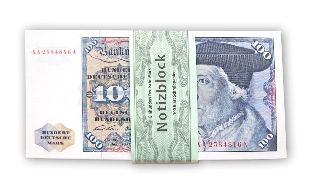 Blocchi: NOTIZBLOCK mit 100 Blatt Deutsche Mark – Nuovo e nell'imballaggio originale da Bern venduto da Ultimaa