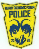 Patch World Economic Forum Police 2020 Stoff ohne Klett.