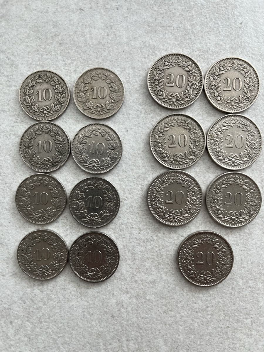 Tutti le monete: Konvolut Schweizer Münzen -.10/-.20 Rappen – Usato da Höri venduto da gurili79 3