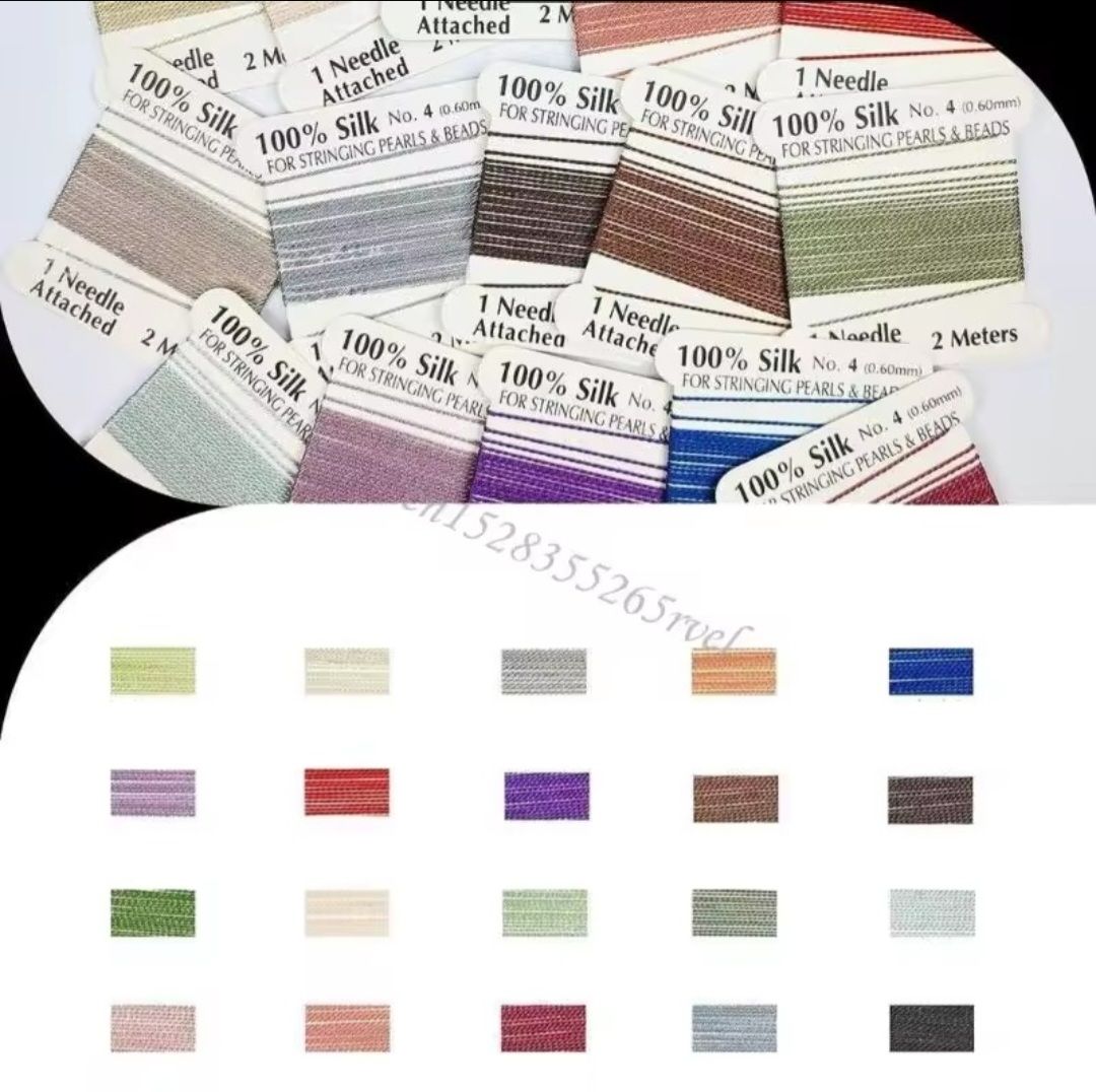 Cordicelle & Fili: Perlseide mit Nadel 0,60mm, 2 Meter, 20 Farben – Nuovo e nell'imballaggio originale da Menziken venduto da Mirager 4