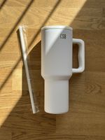 CSB Thermobecher weiss mit Strohhalm neu