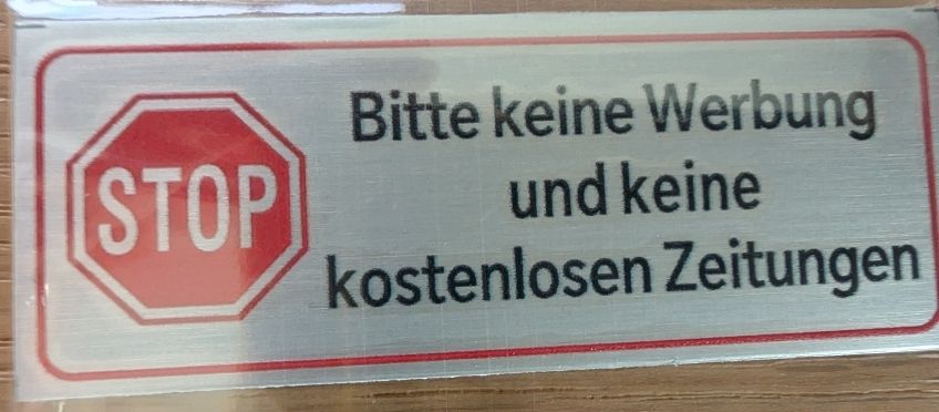 Placchette & Badge: No Junk Mail Aluminium - Keep Your Mailbox Clean! – Nuovo e nell'imballaggio originale da Rotkreuz venduto da araphat 2