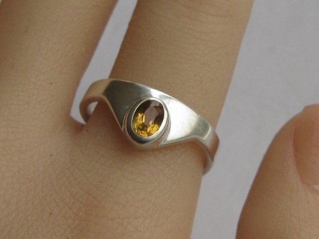 Anelli: Vintage Ring Silber 925 Citrin / Gr. 60+ – Usato da Ermatingen venduto da Decovin 3