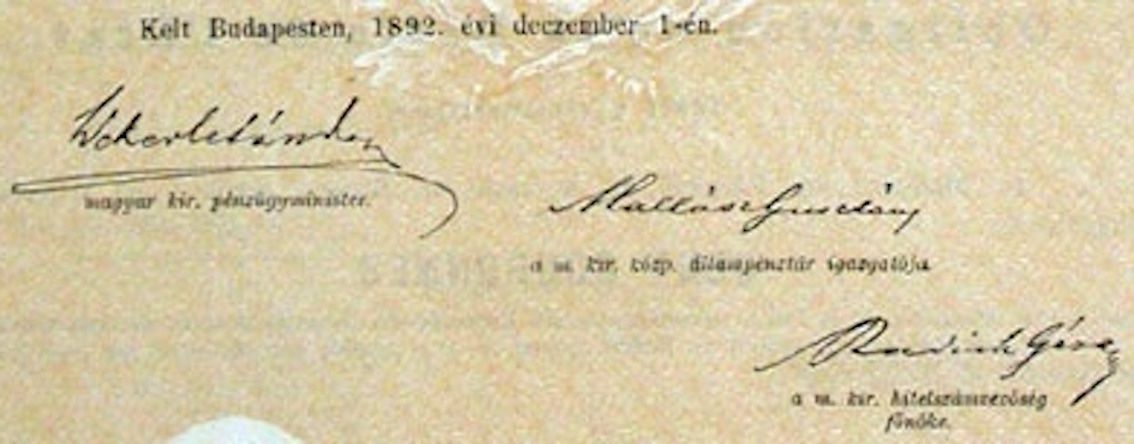 Documenti: 4% Königreich Ungarn, Budapest - 1892 – Usato da Solothurn venduto da Sgasche 1