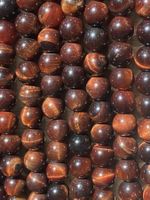 Strang red tigereye beads 8 mm