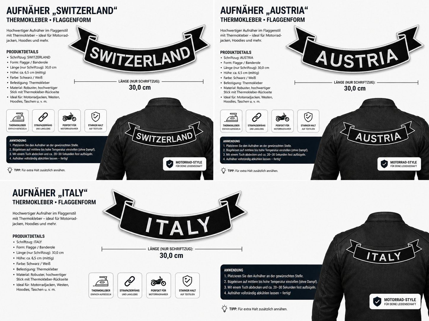 Toppe: Biker Patch 'Switzerland' von Bärensattel – Nuovo e nell'imballaggio originale da Balgach venduto da Mokusodan 2
