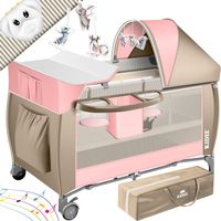 Babybett 3 in 1 zusammenklappbar rosa