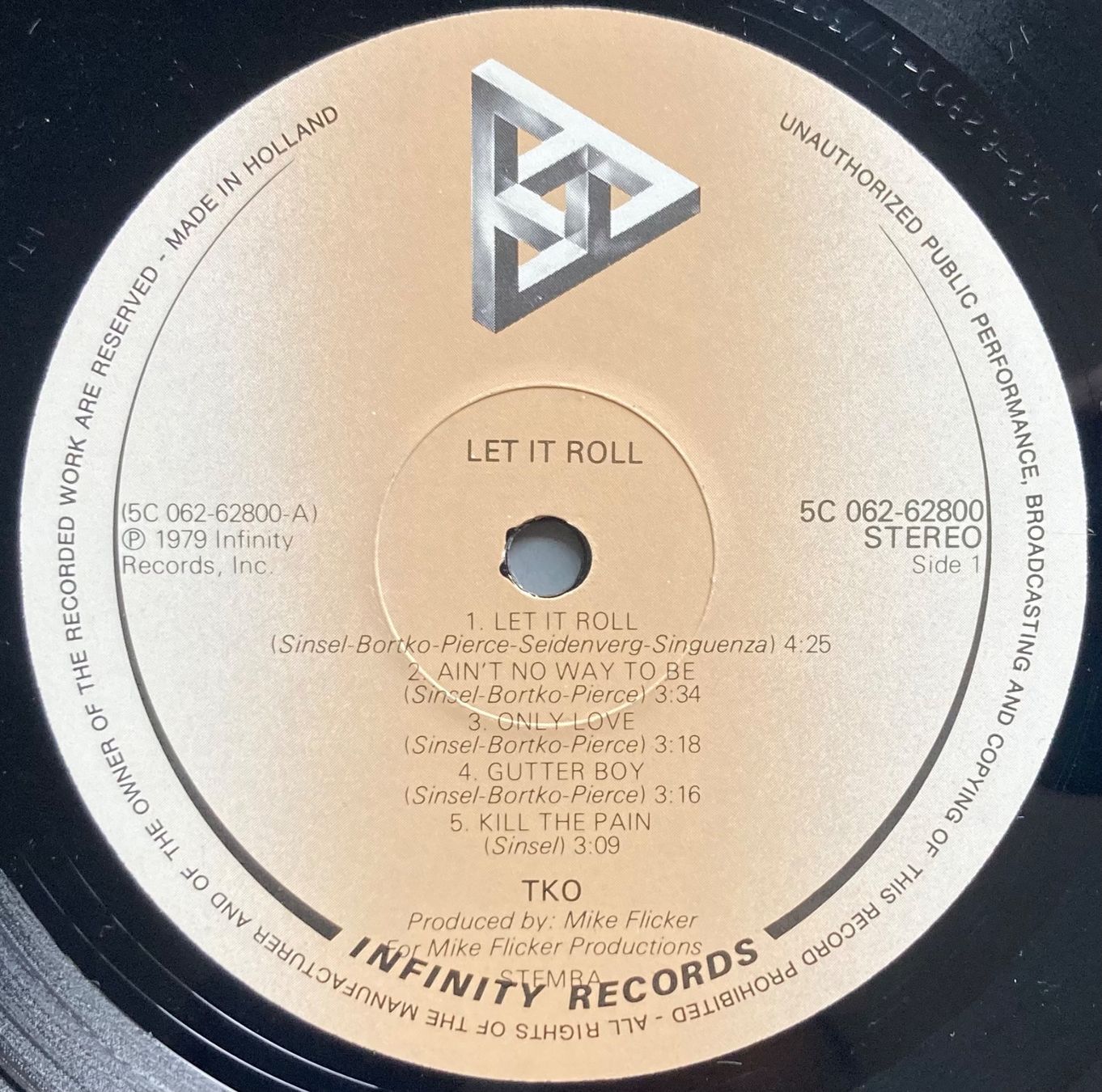 Dischi in vinile: TKO - LET IT ROLL – Usato da Poliez-Pittet venduto da Newtown-Records 3