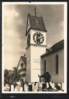 Birmensdorf, Kirche mit Grabsteinen und 
