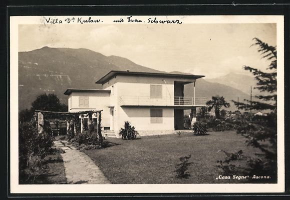 Cartoline postali: Ascona, Casa Segne, Bungalow mit Garten  – Usato da Berlin venduto da bartko-reher