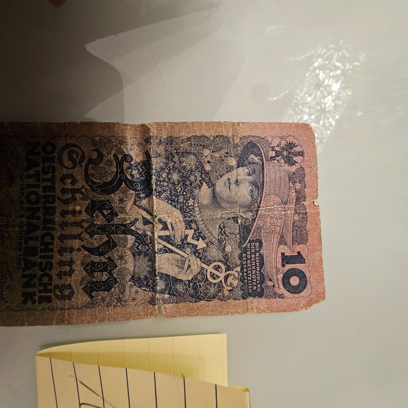 Banknoten: 10 Schilling antik 1927 – Gebraucht aus wolfhalden von 46464646 2