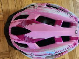 Kinder Velo Helm Grösse S 48-54cm Pink mit Licht Neuwertig.